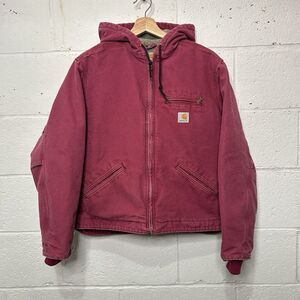 Carhartt Sherpa-Lined Hooded Detroit Jacket “Merlot Pink"